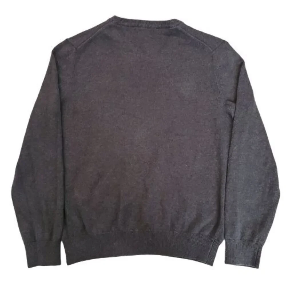 Express Men's‎ V-Neck Long Sleeve Pullover Knit Sweater Dark Gray Size Medium